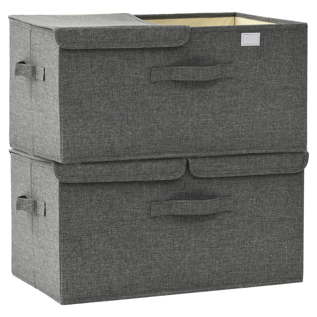 Cajas De Almacenaje 2 Unidades Tela Gris