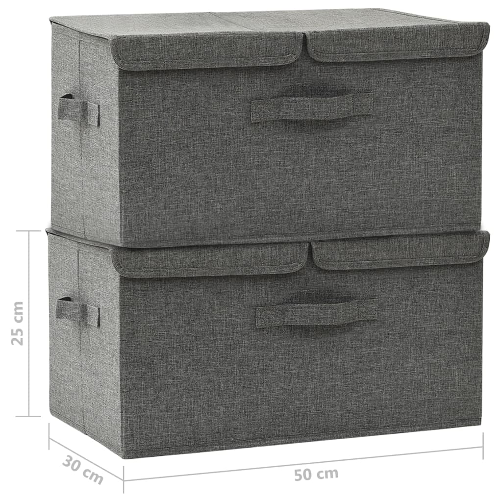 Cajas De Almacenaje 2 Unidades Tela Gris