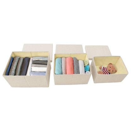 Juego De Cajas De Almacenaje Apilables 3 Uds Tela Color