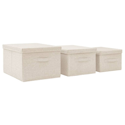 Juego De Cajas De Almacenaje Apilables 3 Uds Tela Color