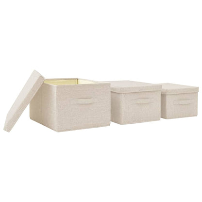Juego De Cajas De Almacenaje Apilables 3 Uds Tela Color