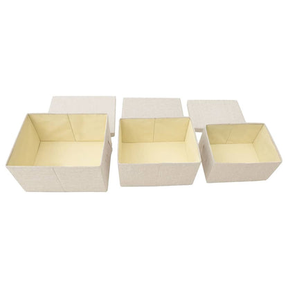 Juego De Cajas De Almacenaje Apilables 3 Uds Tela Color