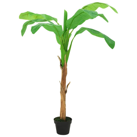 Árbol Bananero Artificial Con Macetero Verde