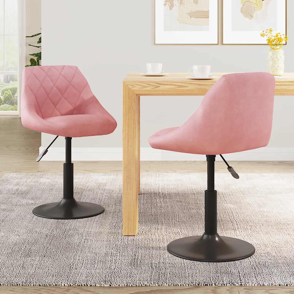 Sillas De Comedor Giratorias 2 Unidades Terciopelo