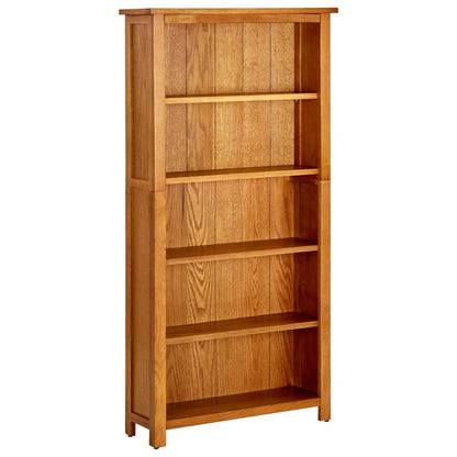 Estantería De 5 Niveles De Madera Maciza De Roble