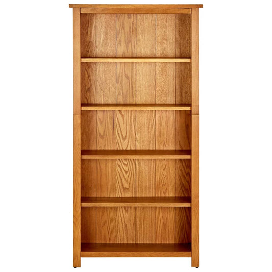 Estantería De 5 Niveles De Madera Maciza De Roble