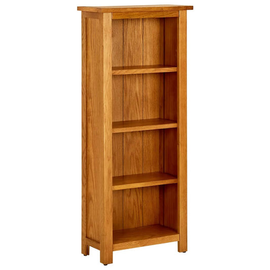 Estantería De 4 Niveles Madera Maciza De Roble
