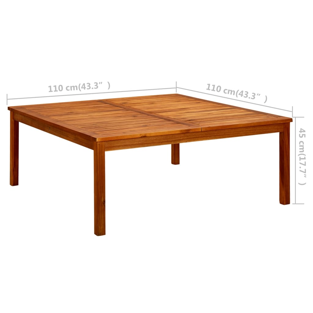 Mesa De Centro De Jardín Madera Maciza De Acacia