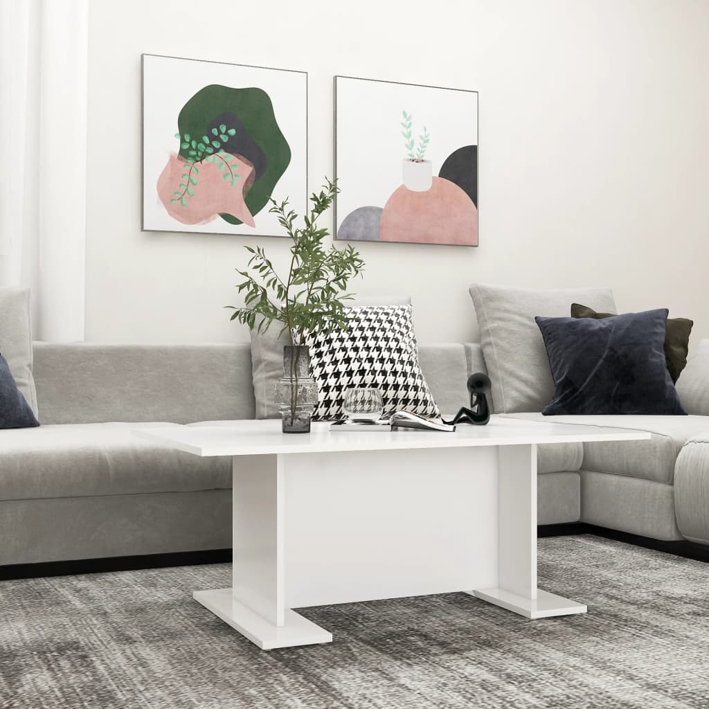 Mesa De Centro De Madera Contrachapada 103,5X60X40 Cm