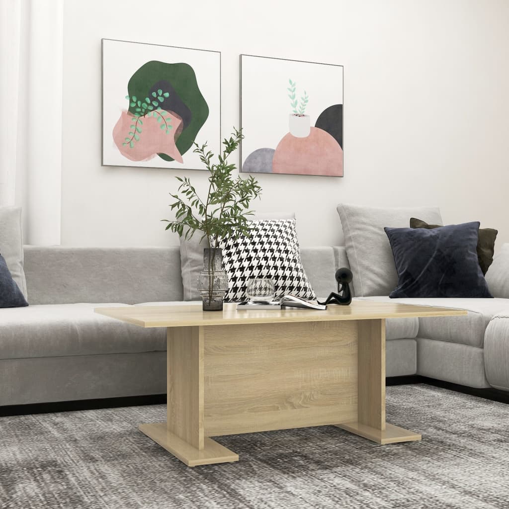 Mesa De Centro De Madera Contrachapada 103,5X60X40 Cm