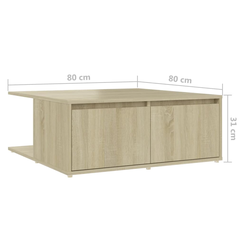 Mesa De Centro Madera Contrachapada 80X80X31 Cm