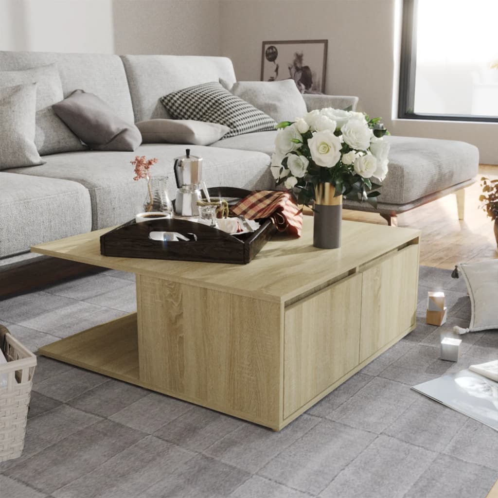 Mesa De Centro Madera Contrachapada 80X80X31 Cm