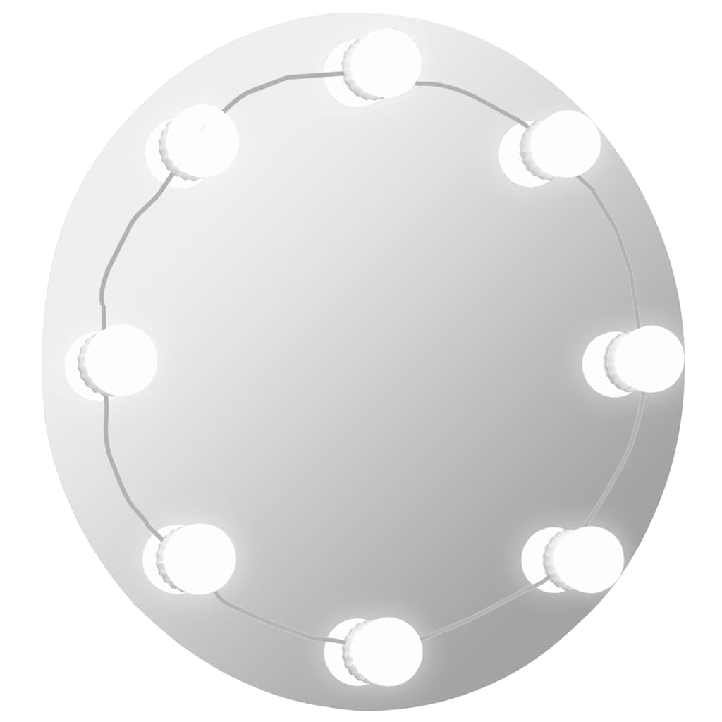 Espejo De Pared Con Luces Led Redondo De Vidrio