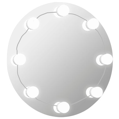 Espejo De Pared Con Luces Led Redondo De Vidrio