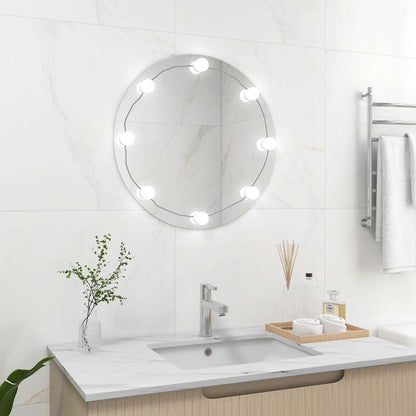 Espejo De Pared Con Luces Led Redondo De Vidrio