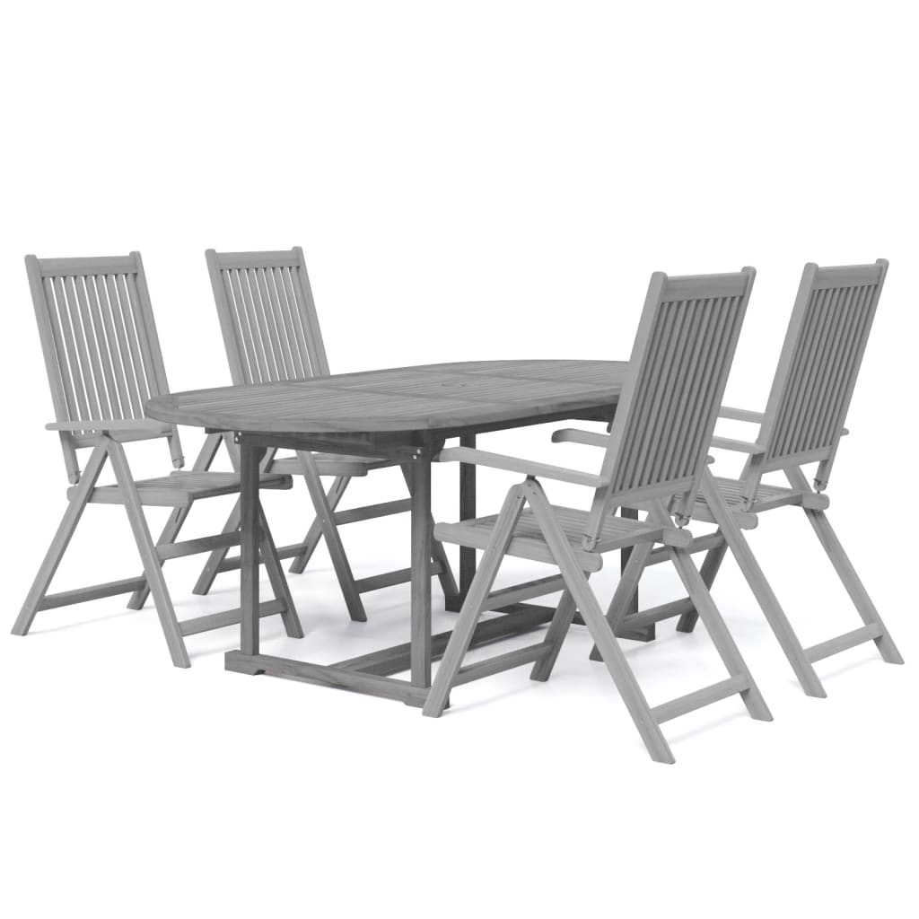 Juego De Comedor De Jardín 5 Piezas Madera Maciza De Acacia