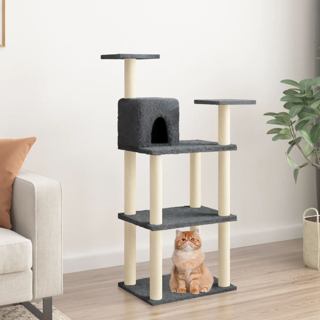 Rascador Para Gatos Con Postes De Sisal Color 118,5 Cm