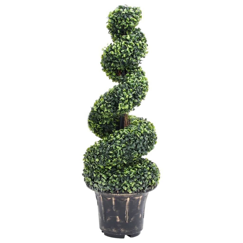 Planta Espiral De Boj Artificial Con Macetero Verde 89 Cm