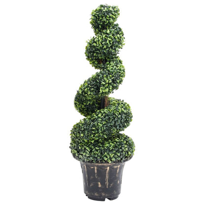 Planta Espiral De Boj Artificial Con Macetero Verde 89 Cm