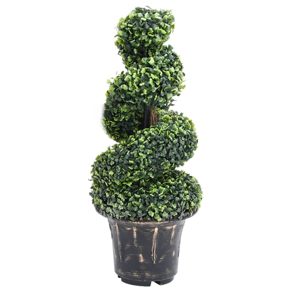 Planta Espiral De Boj Artificial Con Macetero Verde 89 Cm