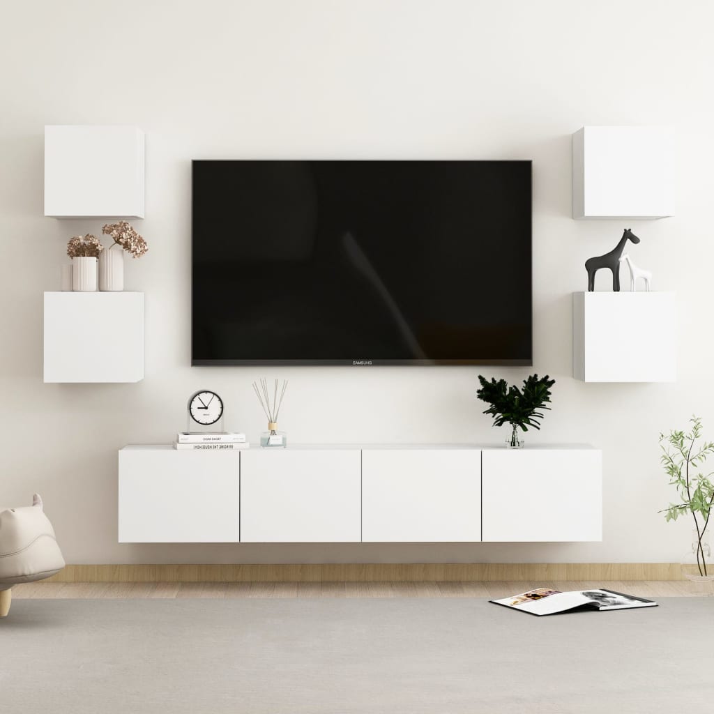 Conjunto De Mueble De Tv 7 Pcs