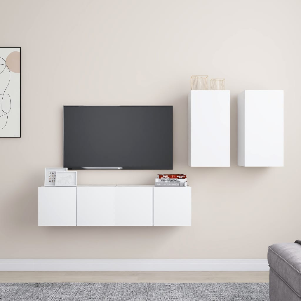 Conjunto De Mueble De Tv Madera De Ingeniería