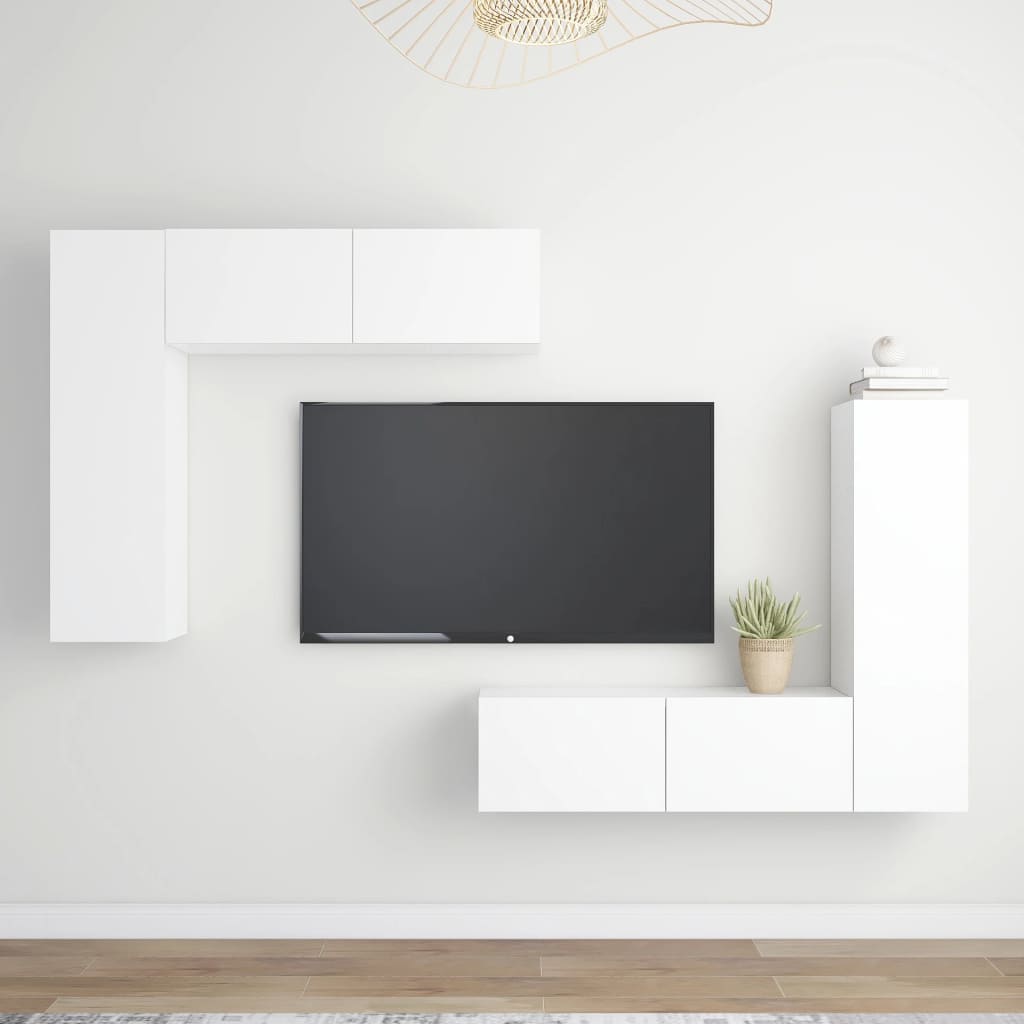 Conjunto De Mueble De Tv Madera De Ingeniería