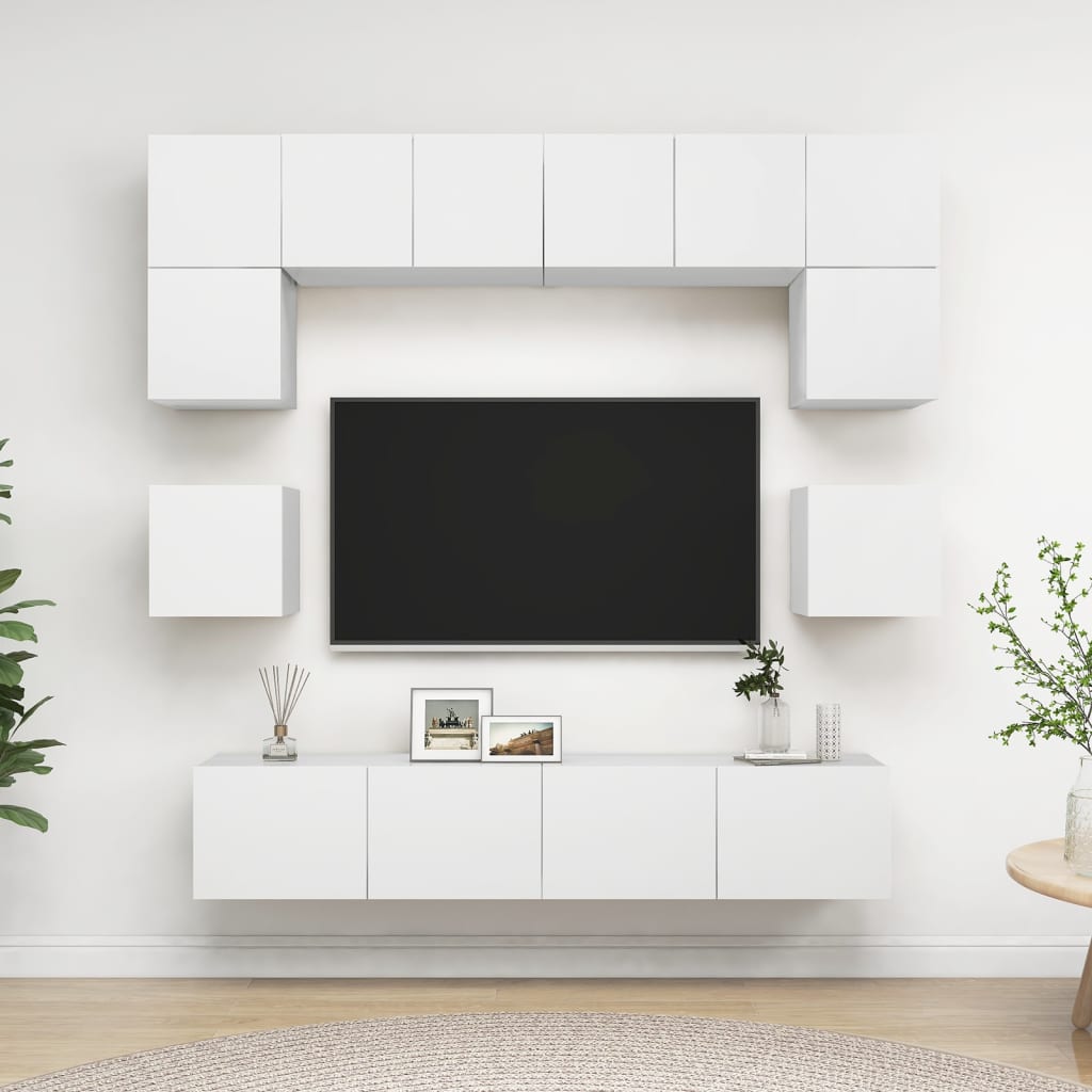 Conjunto De Mueble De Tv 8 Pcs Roble Artesanal