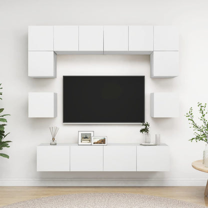Conjunto De Mueble De Tv 8 Pcs Roble Artesanal