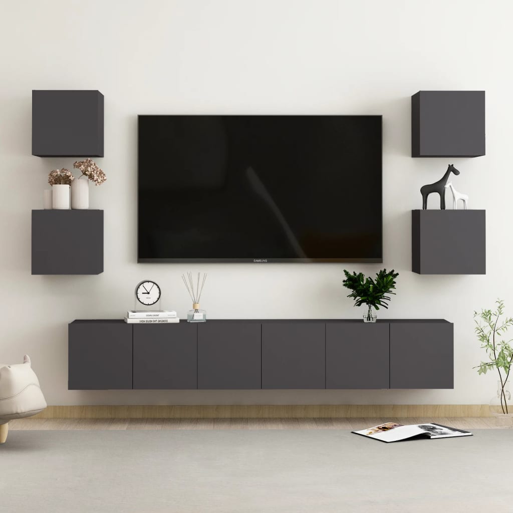 Conjunto De Mueble De Tv 7 Pcs