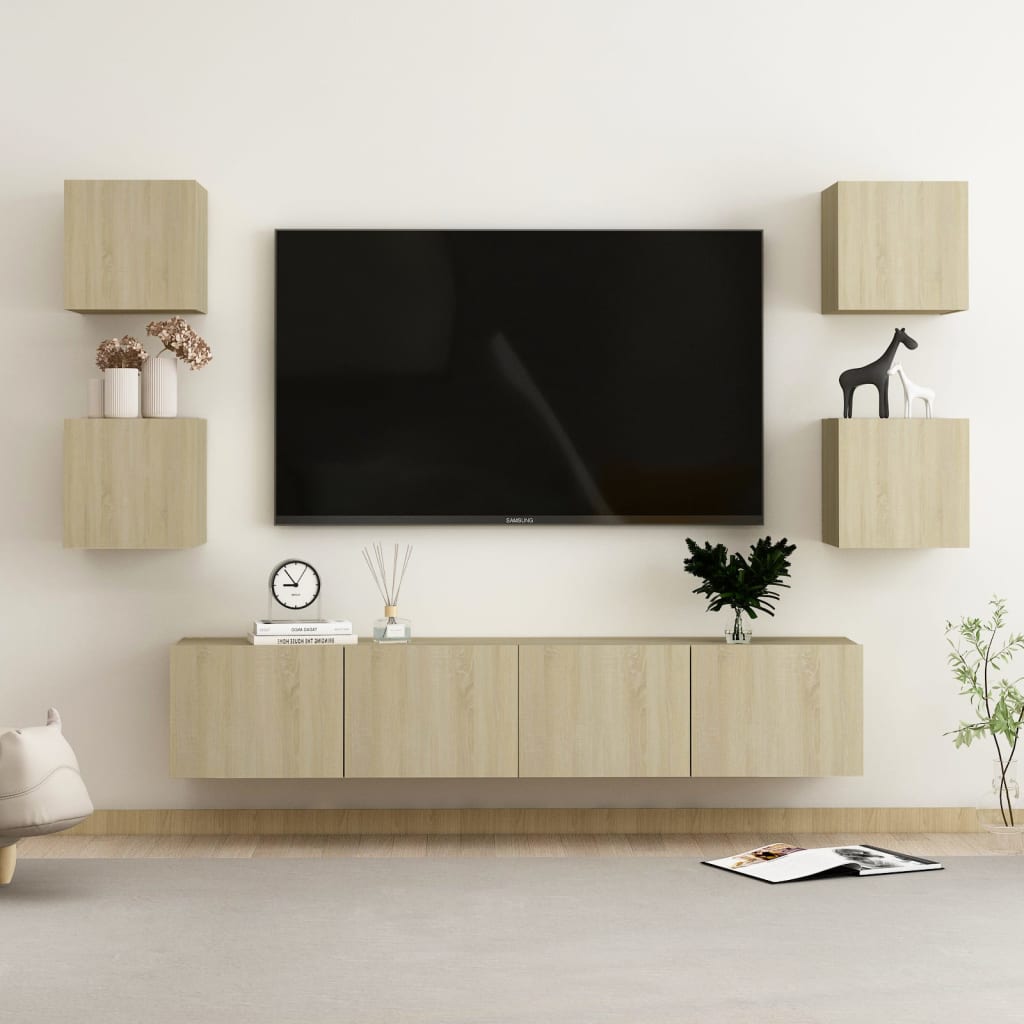 Conjunto De Mueble De Tv 7 Pcs