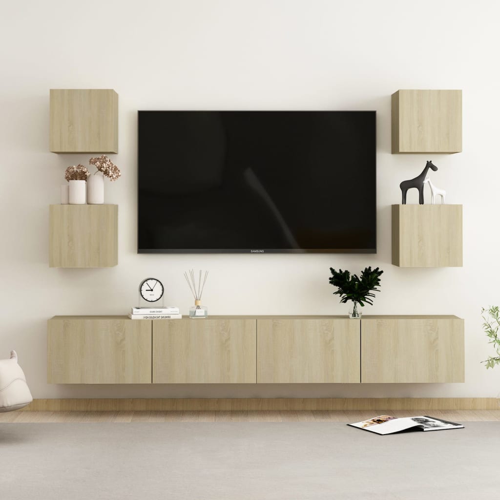 Conjunto De Mueble De Tv 7 Pcs
