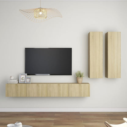 Conjunto De Mueble De Tv Madera De Ingeniería