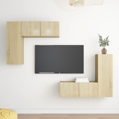 Conjunto De Mueble De Tv Madera De Ingeniería