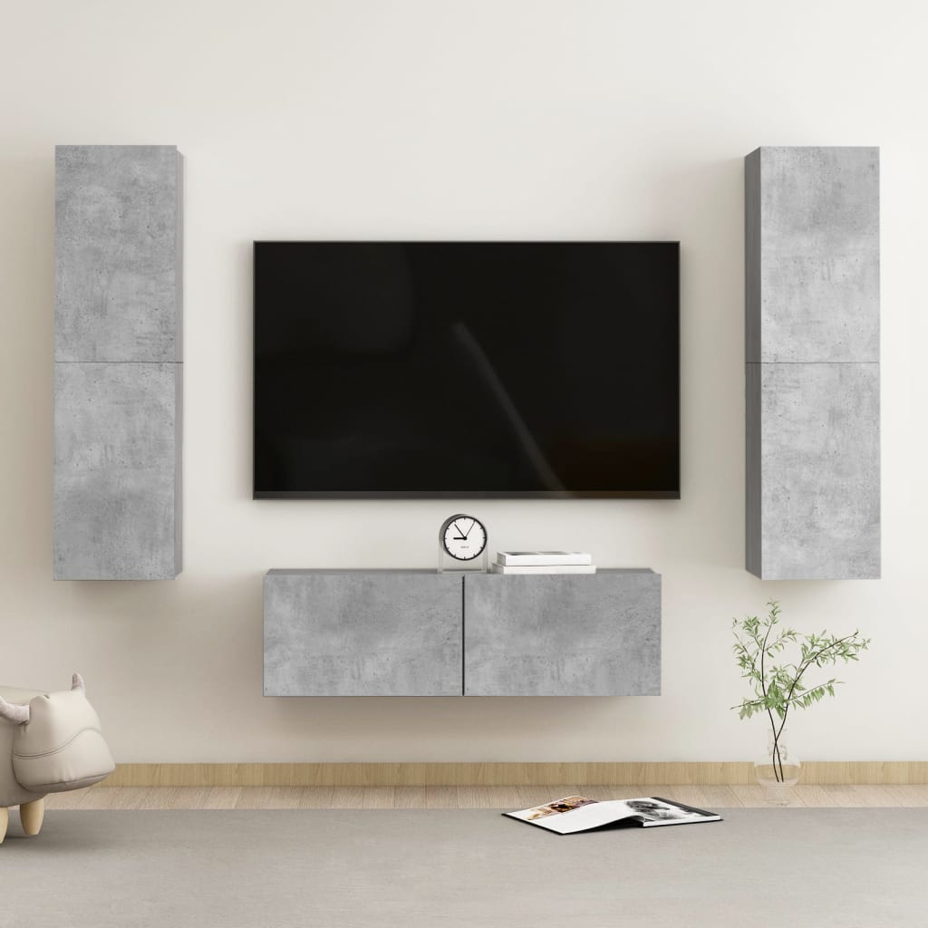 Conjunto De Mueble De Tv 3 Pcs Madera De Ingeniería