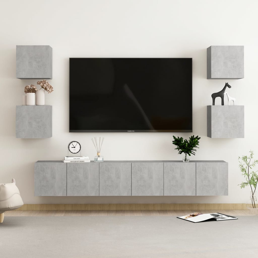 Conjunto De Mueble De Tv 7 Pcs