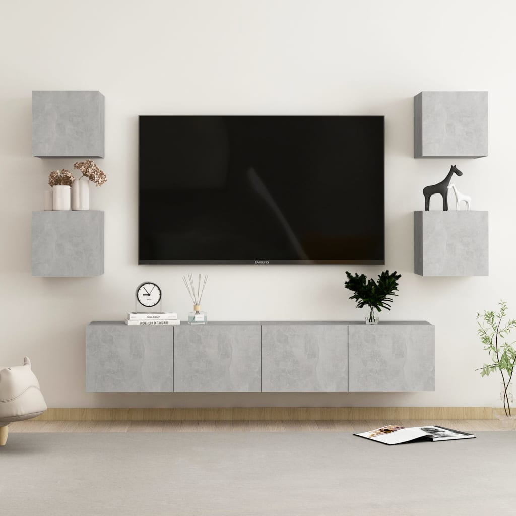 Conjunto De Mueble De Tv 7 Pcs