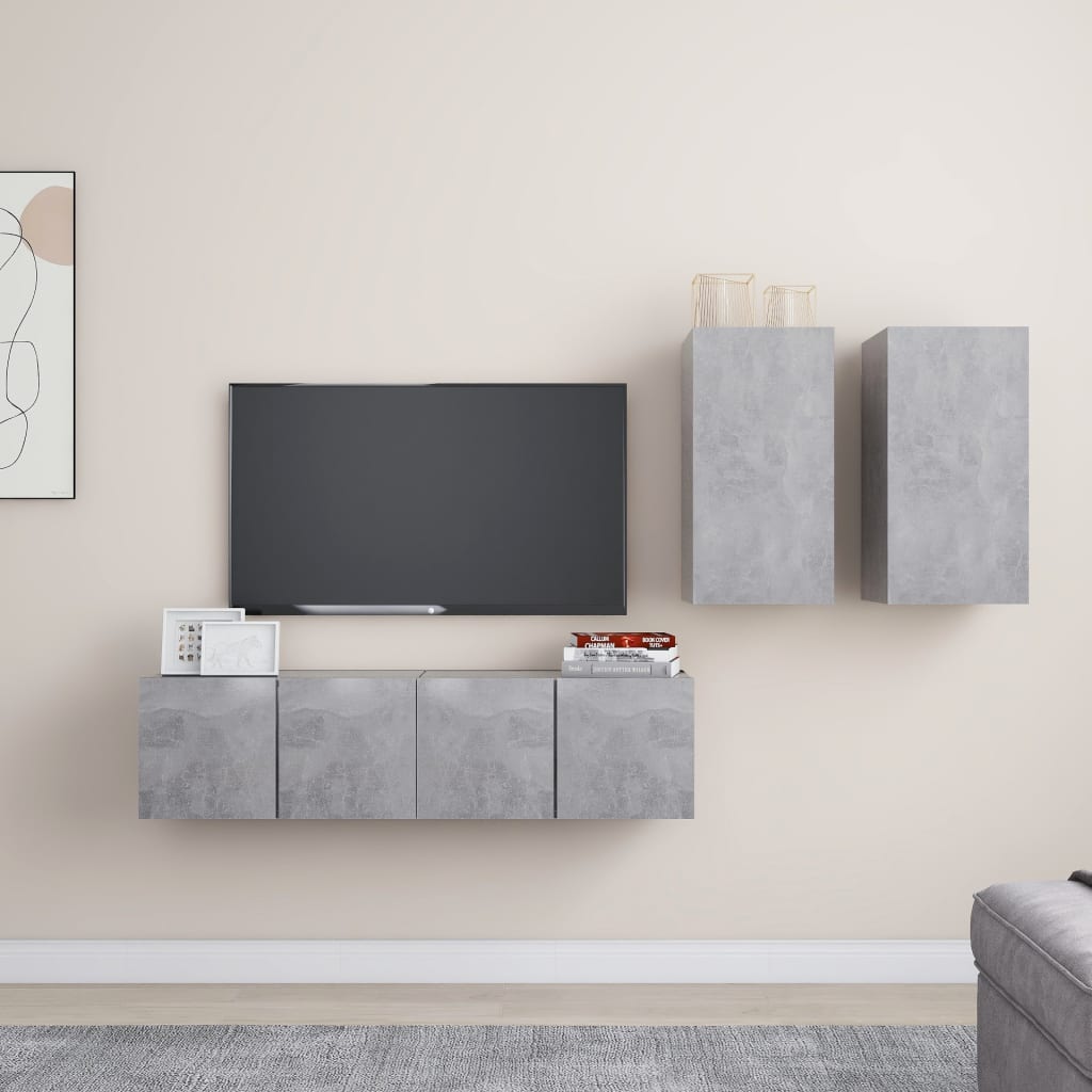 Conjunto De Mueble De Tv Madera De Ingeniería