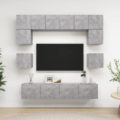 Conjunto De Mueble De Tv 8 Pcs Roble Artesanal