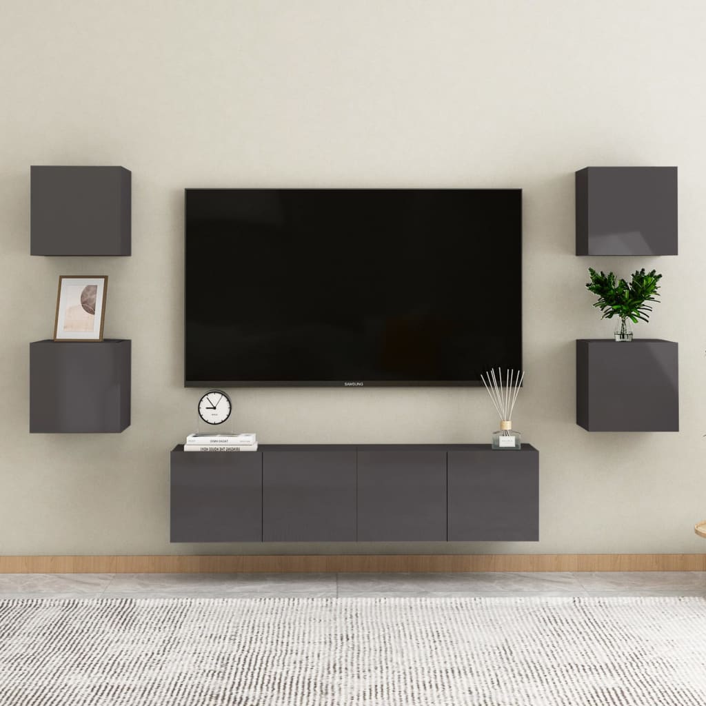 Conjunto De Mueble De Tv 7 Pcs