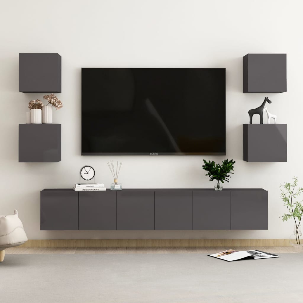 Conjunto De Mueble De Tv 7 Pcs