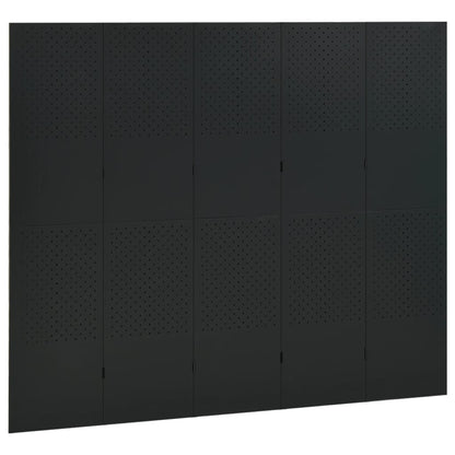Biombo Divisor De 5 Paneles Acero