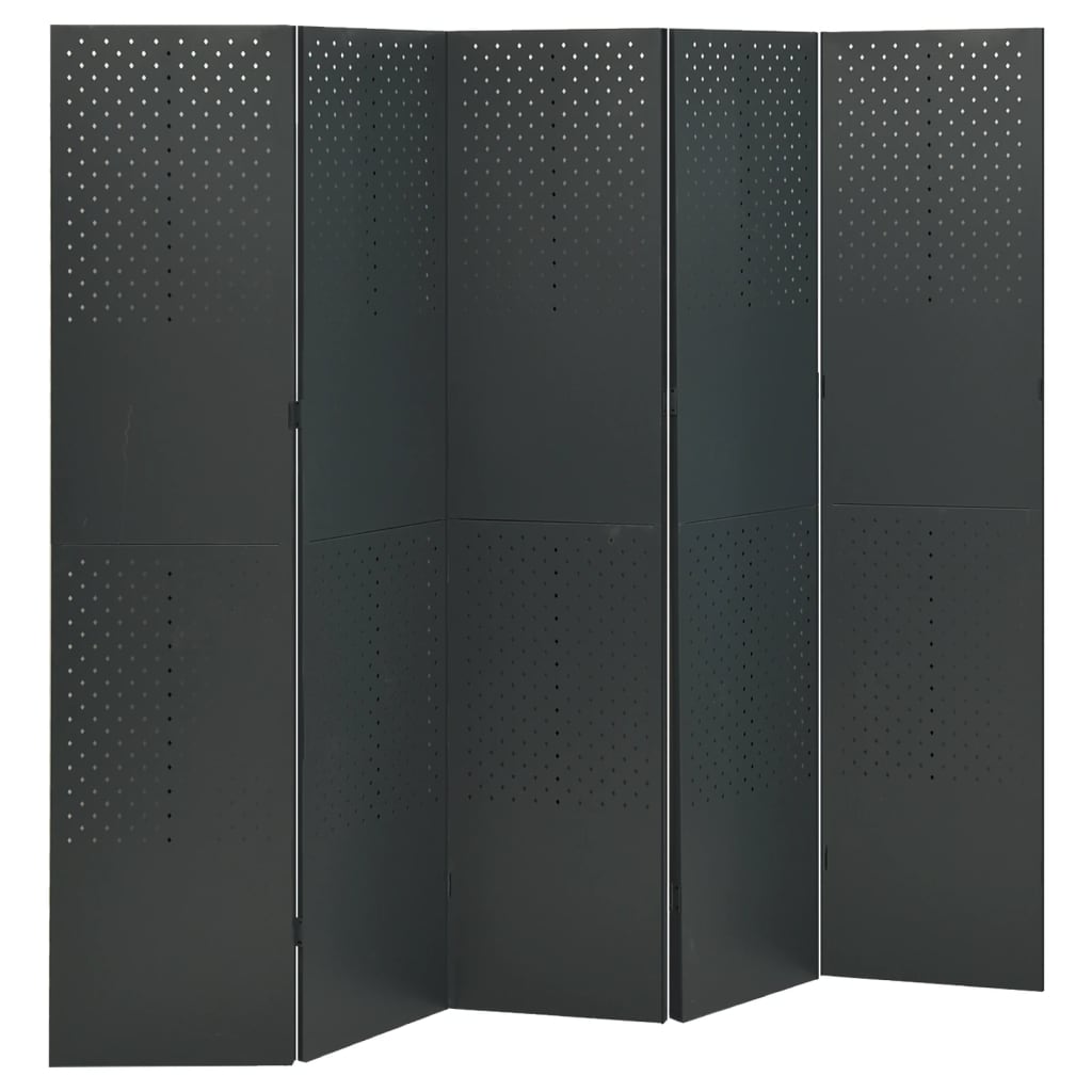 Biombo Divisor De 5 Paneles Acero