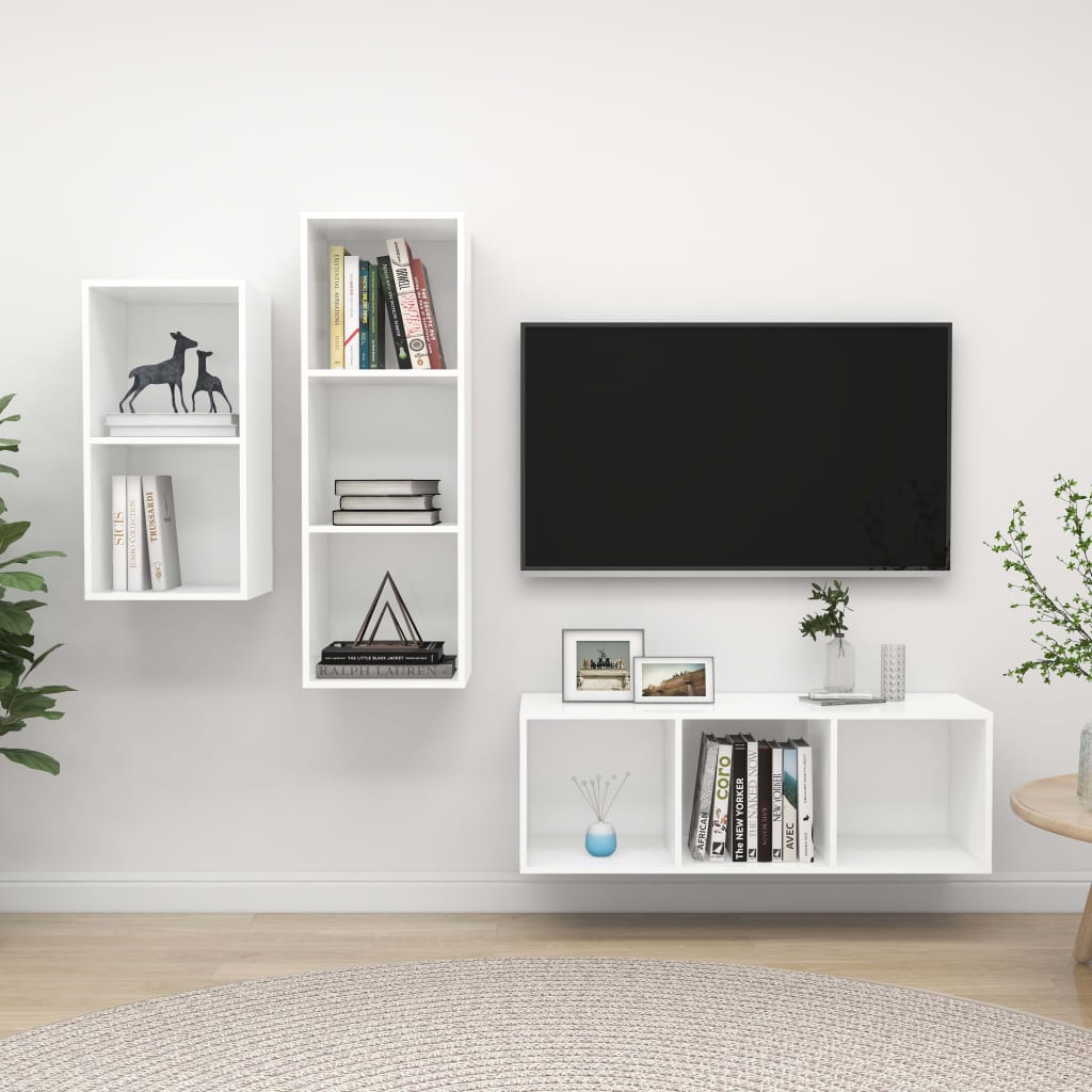 Conjunto De Mueble De Tv 37 X 37 X 107 Cm