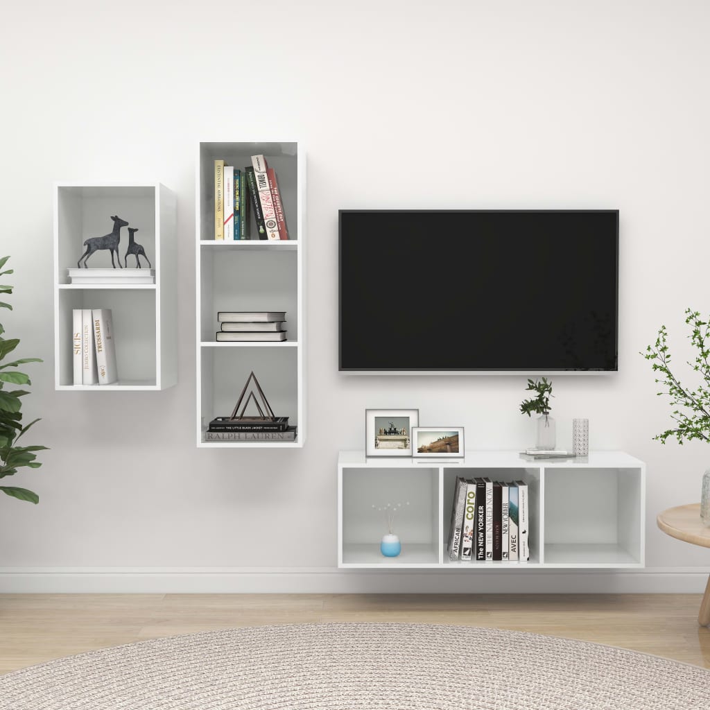 Conjunto De Mueble De Tv 37 X 37 X 107 Cm