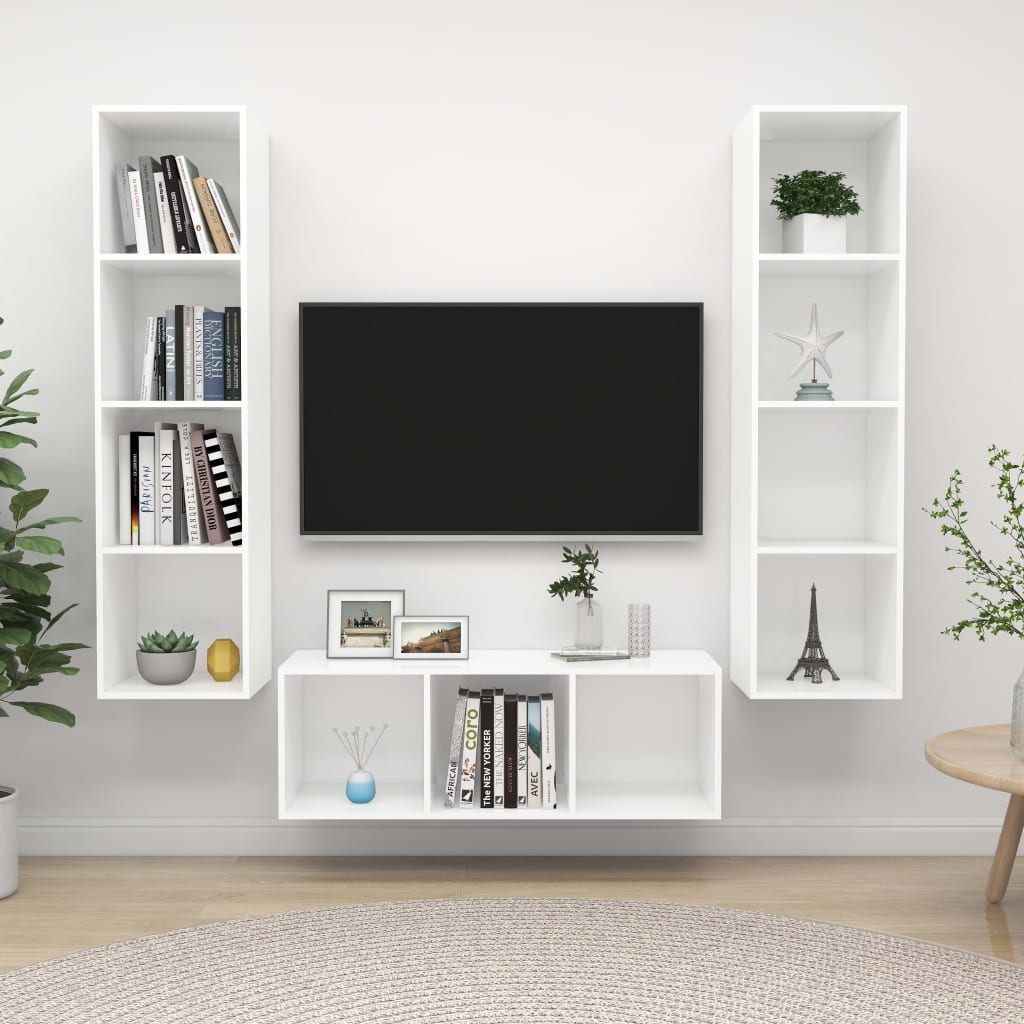 Conjunto De Mueble De Tv 3 Pcs Roble Artesanal