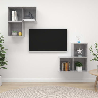 Conjunto De Mueble De Tv 4 Pcs Roble Artesanal