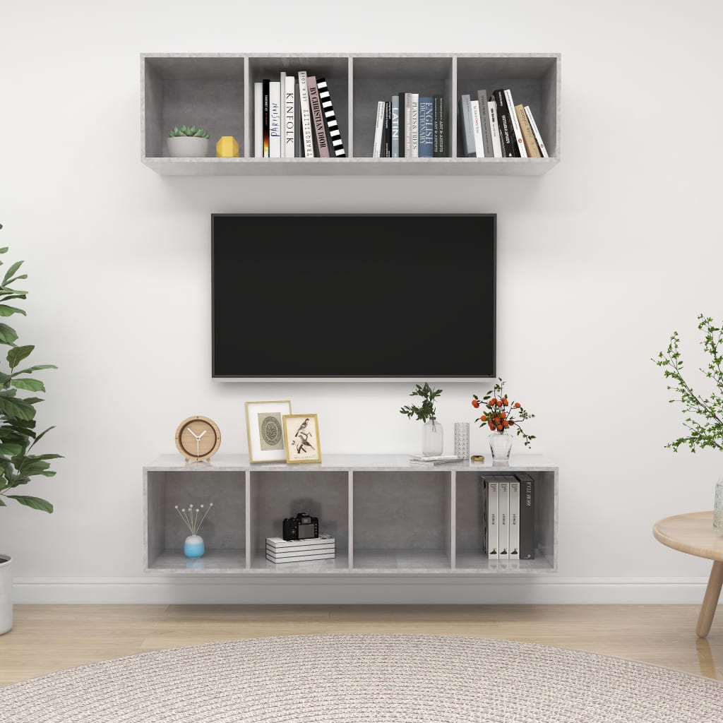 Conjunto De Mueble De Tv 2 Pcs 37 X 37 X 142,5 Cm