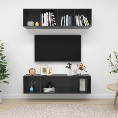 Conjunto De Mueble De Tv 2 Pcs 37 X 37 X 142,5 Cm