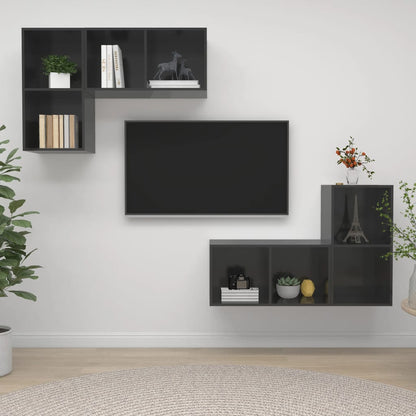 Conjunto De Mueble De Tv 4 Pcs 37 X 37 X 72 Cm